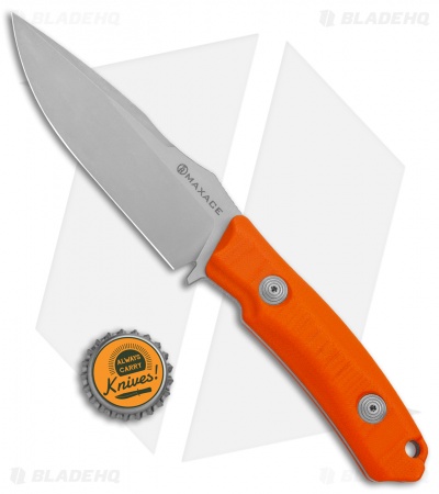 Maxace Baal Fixed Blade Knife Orange G-10 w/ Kydex Sheath (4.1" Stonewash)