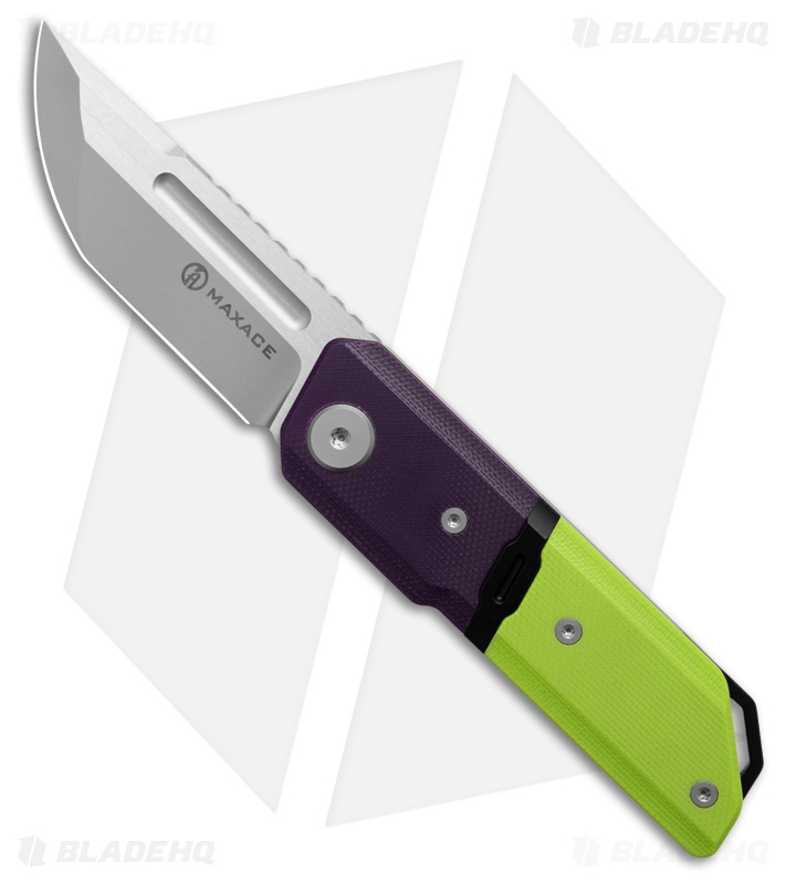 Maxace Capsule II Liner Lock Knife G-10 Green/Purple (2.67" Satin)