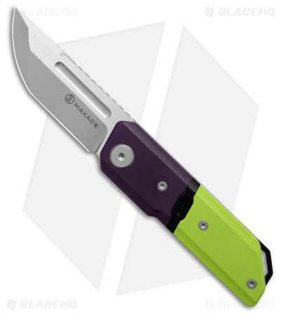 Maxace Capsule II Liner Lock Knife G-10 Green/Purple (2.67" Satin)