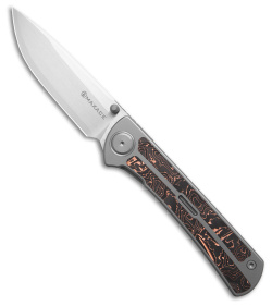 Maxace Peregrine Frame Lock Knife Ti/Copper CF Inlay (3.75" Satin)