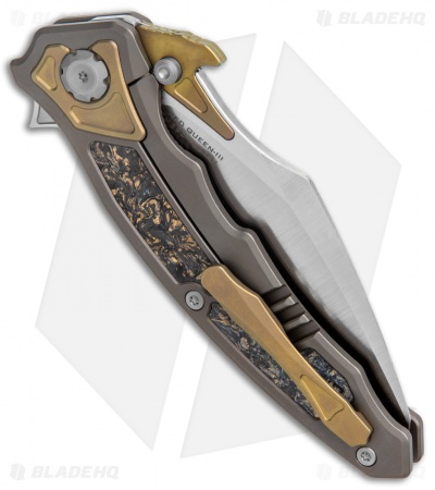 Maxace Red Queen III Frame Lock Flipper Knife Carbon Fiber/Titanium (4" Satin)