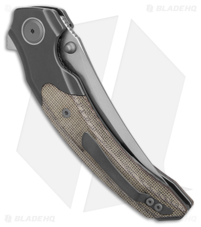 Maxace Rock Liner Lock Knife Tan Micarta + Titanium (4" Stonewash M390) MRK04