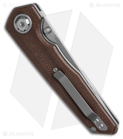 Maxace Knives Samurai 2.0 Liner Lock Knife Brown Micarta (3.75" Stonewash)