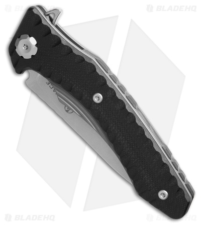 Maxace Knives Zealot 2 Liner Lock Knife Sculpted Black G-10 (3.9" Stonewash)