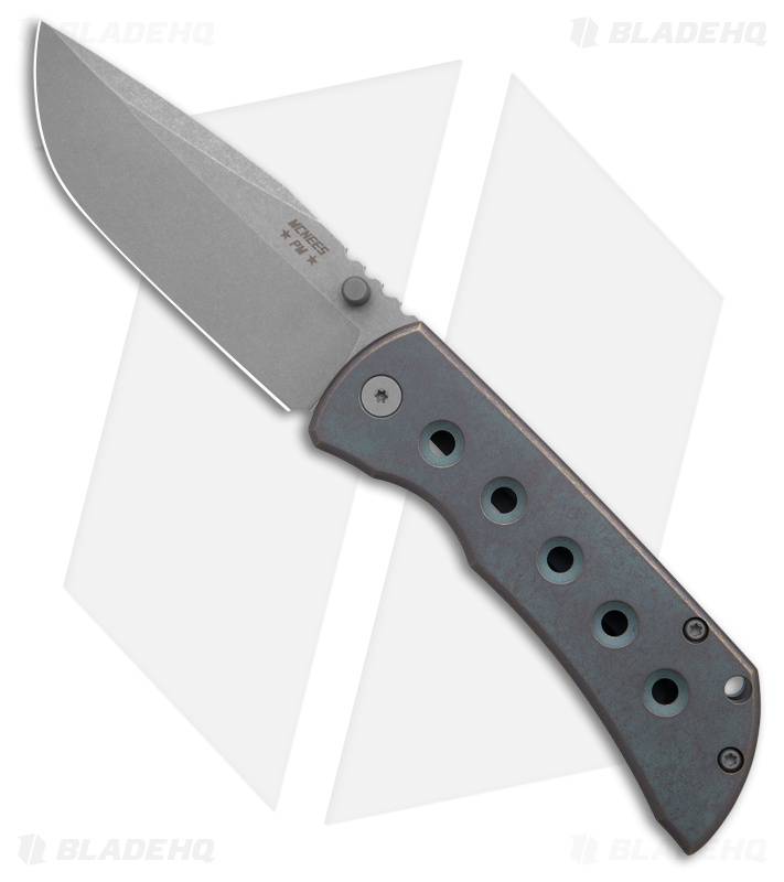 Mcnees Custom DP Speedhole Framelock Blue/BRNZ Titanium (3.50" Stonewash)