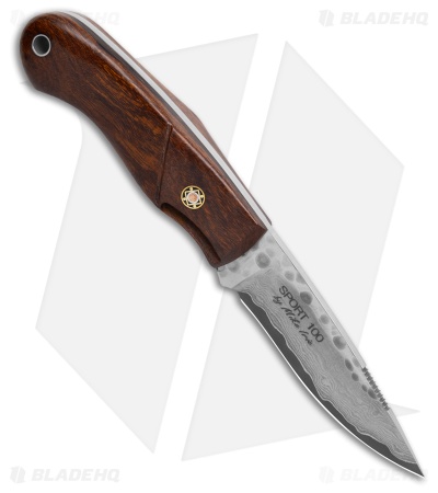 Mcusta MC-231DI Mike Irie Sport 100 Fixed Blade Knife Ironwood (3" Damascus)