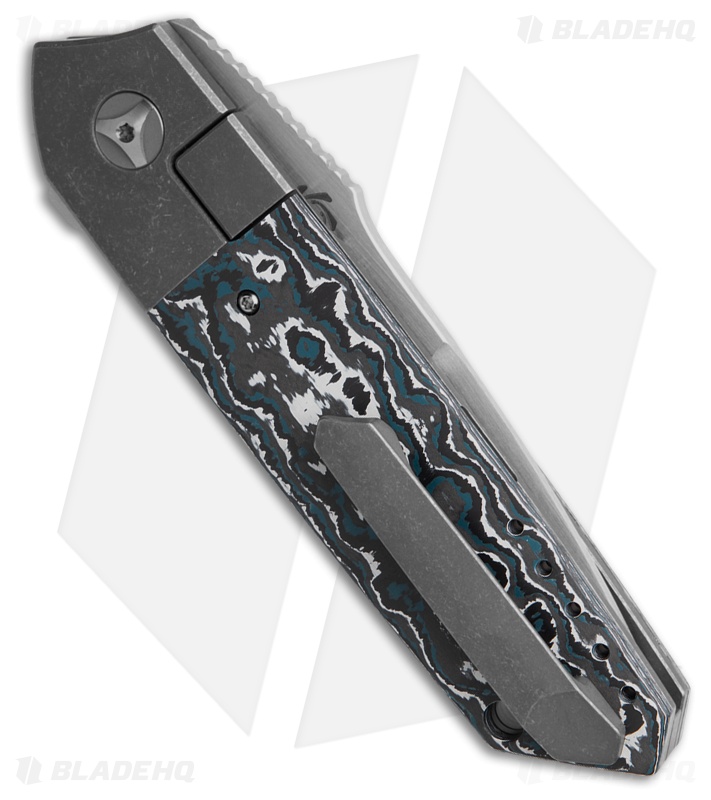 Mechforce Carey Collab Roadster Frame Lock Knife Blue Forest CF (3.4" Satin)