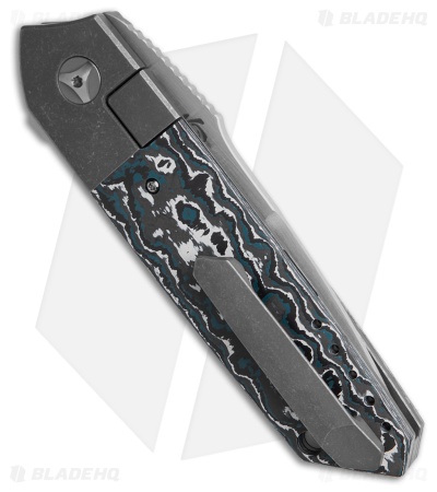 Mechforce Carey Collab Roadster Frame Lock Knife Blue Forest CF (3.4" Satin)