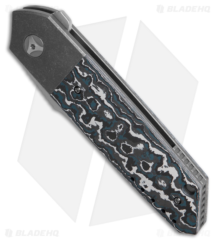 Mechforce Carey Collab Roadster Frame Lock Knife Blue Forest CF (3.4" Satin)