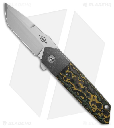 Mechforce Carey Collab Roadster Frame Lock Knife Toxic Green CF (3.4" Satin)