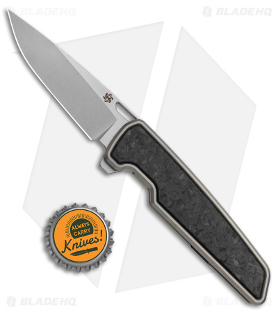 Mechforce M1 Frame Lock Folding Knife Carbon Fiber (3.5" Stonewash)
