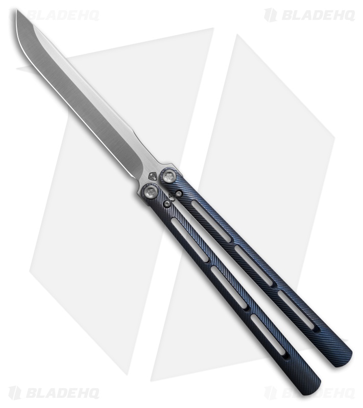 Medford Viceroy Drop Point Butterfly Knife Blue Titanium (4.75" Satin S45VN)