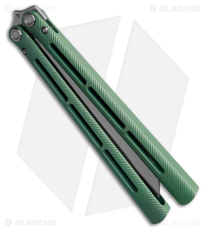 Medford Viceroy Drop Point Butterfly Knife Green Titanium (4.75" Satin S45VN)