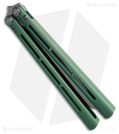 Medford Viceroy Drop Point Butterfly Knife Green Titanium (4.75" Satin S45VN)