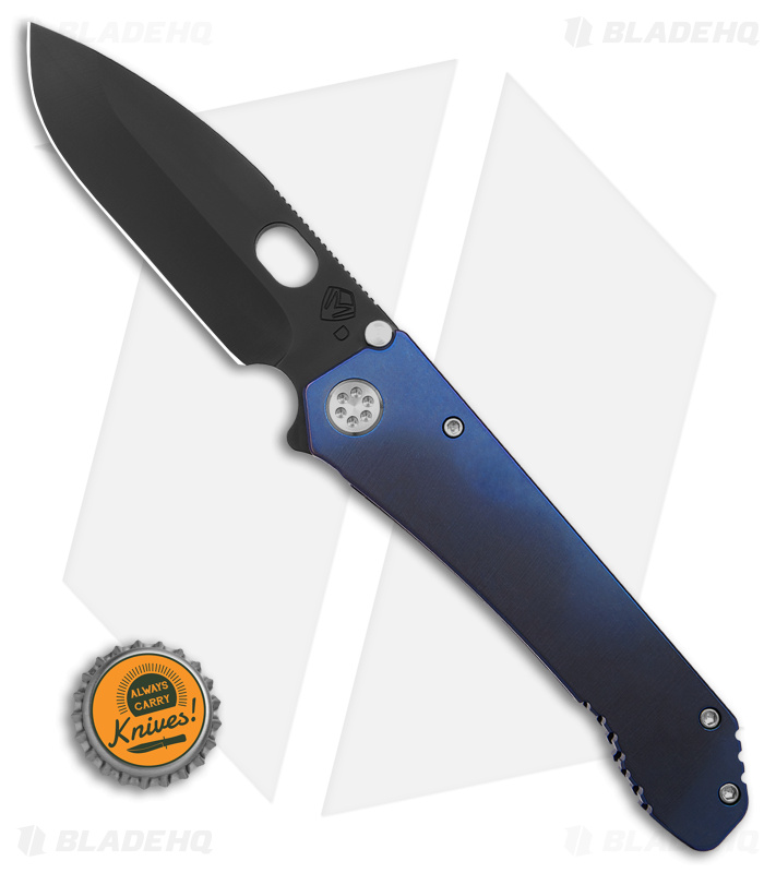 Medford 187DP Frame Lock Knife Blue Titanium (4.25" Black PVD) MKT