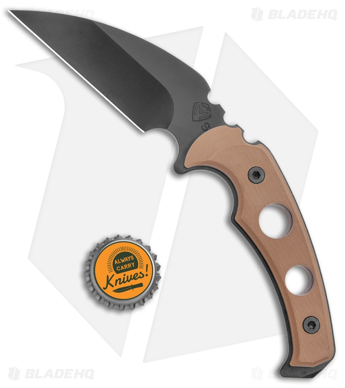 Medford Fighting Utility Knife FUK Fixed Blade Knife Brown (3.75" Black)