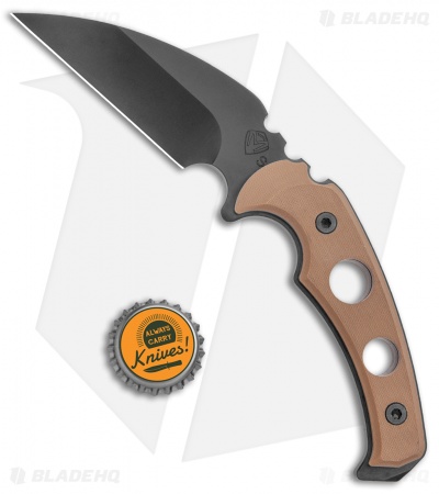 Medford Fighting Utility Knife FUK Fixed Blade Knife Brown (3.75" Black)