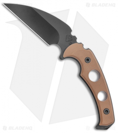 Medford Fighting Utility Knife FUK Fixed Blade Knife Brown (3.75" Black)