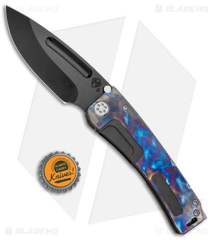 Medford Marauder-H Knife Polished Flame/Bronze Ti (3.75" Black 3V) MKT