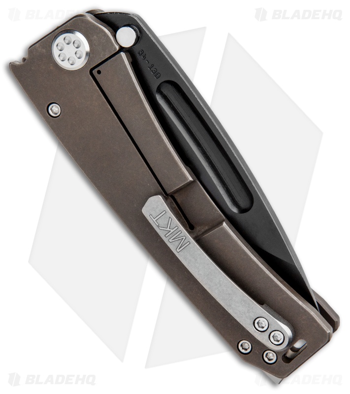 Medford Marauder-H Knife Polished Flame/Bronze Ti (3.75" Black 3V) MKT