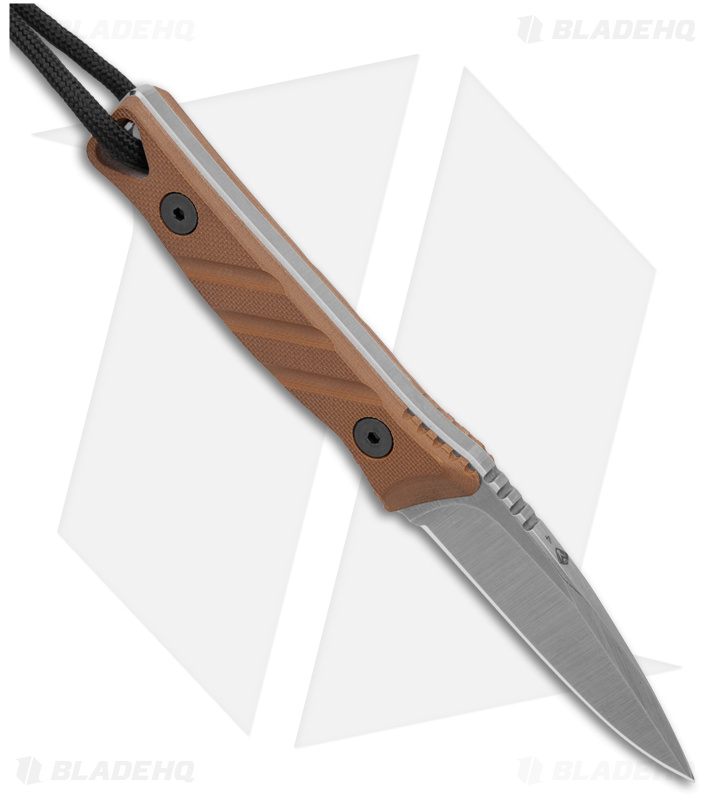 Medford Necromancer Fixed Blade Neck Knife Tan G-10 (2.5" Tumbled)