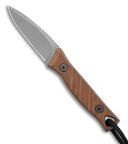 Medford Necromancer Fixed Blade Neck Knife Tan G-10 (2.5" Tumbled)