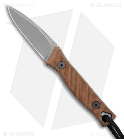 Medford Necromancer Fixed Blade Neck Knife Tan G-10 (2.5" Tumbled)