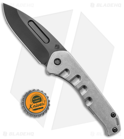 Medford Praetorian Slim Frame Lock Tumbled Titanium Drop Point (3.25" Black)