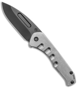 Medford Praetorian Slim Frame Lock Tumbled Titanium Drop Point (3.25" Black)