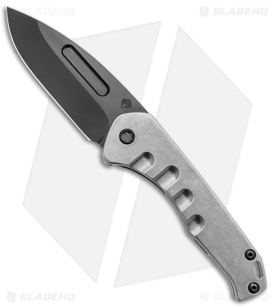 Medford Praetorian Slim Frame Lock Tumbled Titanium Drop Point (3.25" Black)