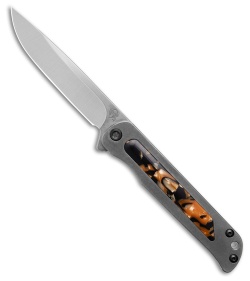 Medford T-Bone Frame Lock Knife Titanium w/ Tortoise Shell Inlay (4" Stonewash)