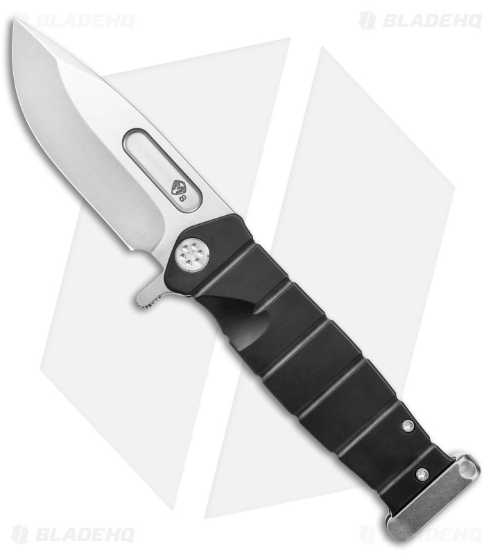 Medford USMC FF Frame Lock Flipper Knife Black Titanium (4.25" Satin)