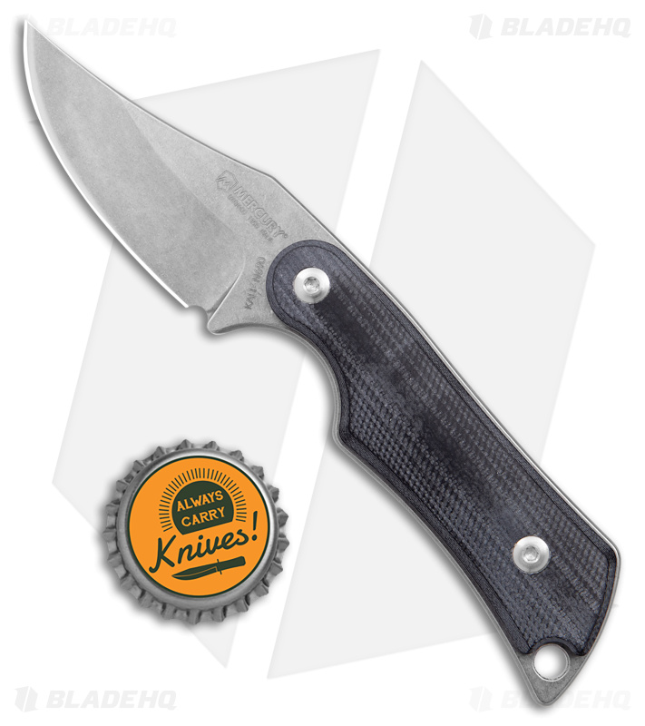 Mercury Kali Clip Point Mini Fixed Blade Knife Black G10 (2.25" SW)