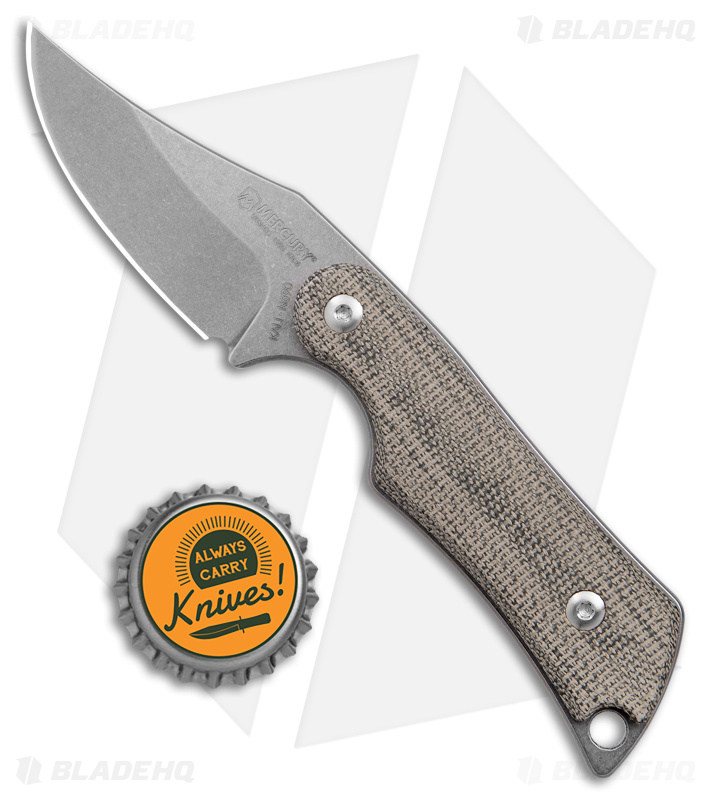 Mercury Kali Clip Point Mini Fixed Blade Knife Green Micarta (2.25" SW)