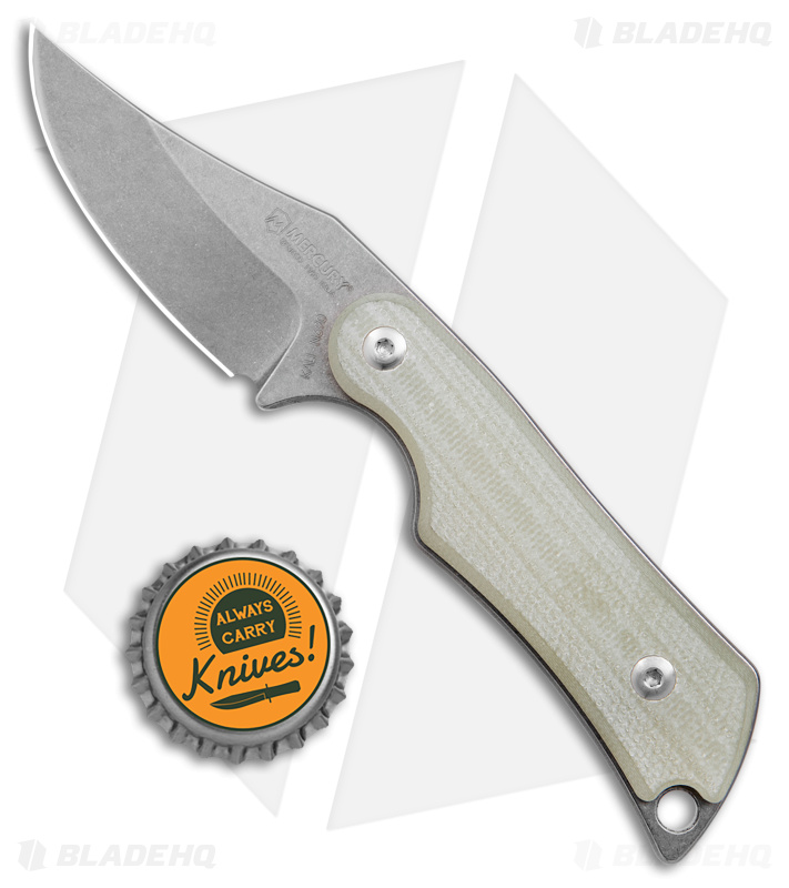 Mercury Kali Clip Point Mini Fixed Blade Knife Natural G10 (2.25" SW)