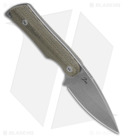 Mercury Kali Fixed Blade Knife Green Canvas Micarta (2.4" Stonewash)