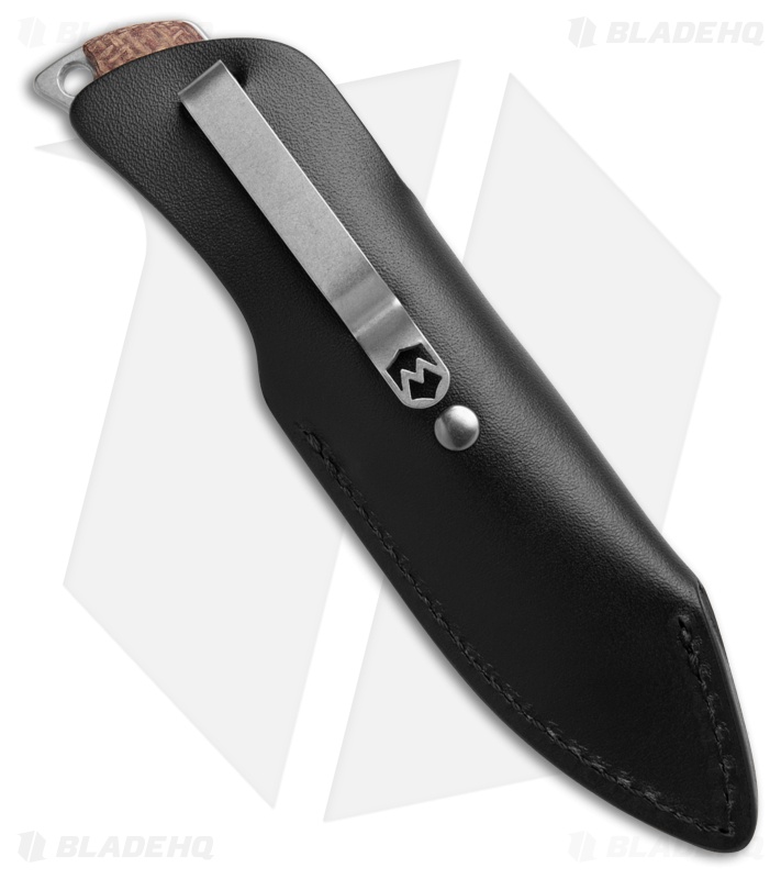 Mercury Kali Fixed Blade Knife Red Burlap Micarta (2.4" Stonewash)