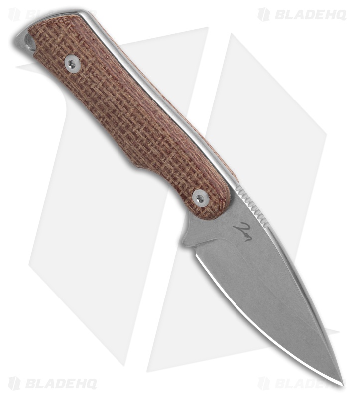 Mercury Kali Fixed Blade Knife Red Burlap Micarta (2.4" Stonewash)