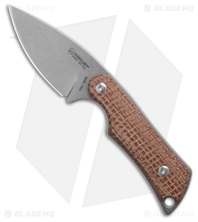 Mercury Kali Fixed Blade Knife Red Burlap Micarta (2.4" Stonewash)