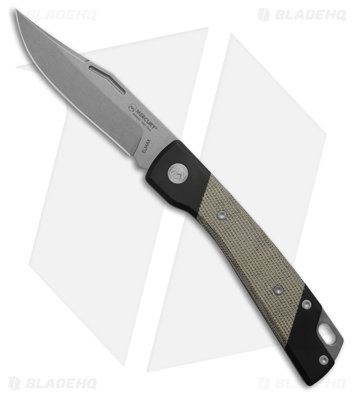 Mercury LUC Slip Joint Knife Green Canvas Micarta/Aluminum (3.2" SW)