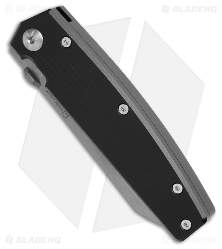 Mercury Logan Mini Liner Lock Knife Black Aluminum (3" Stonewash) 