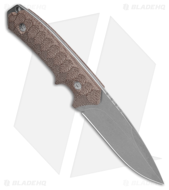 Mercury Ranger Fixed Blade Knife Natural Canvas Micarta (3.9" SW) 