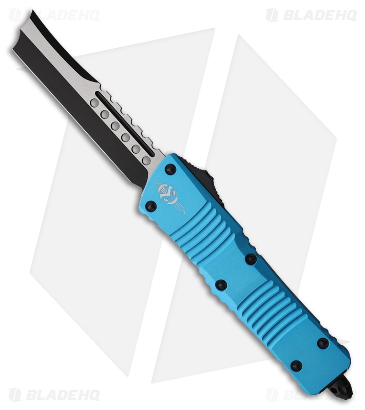 Microtech Combat Troodon Hellhound Razor OTF Knife Blue (4" Two-Tone)