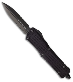Microtech Combat Troodon D/E OTF Automatic Knife Black Frag Al (4" Black Serr)