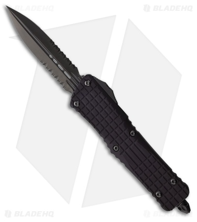 Microtech Combat Troodon D/E OTF Automatic Knife Black Frag Al (4" Black Serr)
