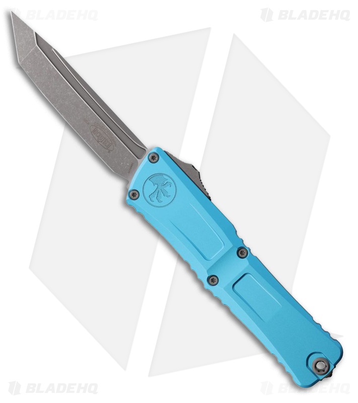 Microtech Combat Troodon Gen III T/E OTF Knife Turquoise Aluminum (4.1" Apoc)