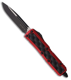Microtech Daytona S/E OTF Automatic Knife Red Al + Black Bubble Inlay (3" Black)