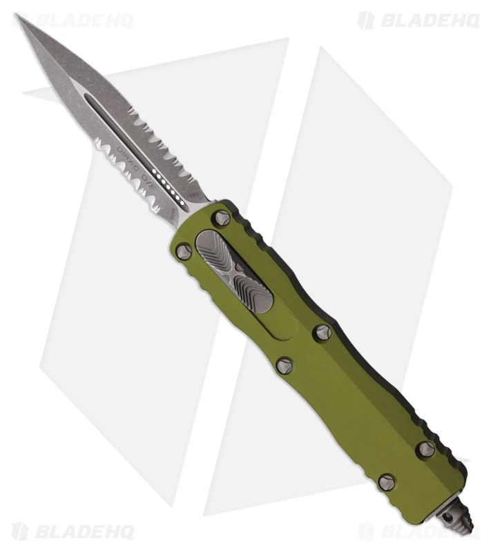 Microtech Dirac D/E OTF Automatic Knife OD Green (2.9" Apocalyptic Serr)