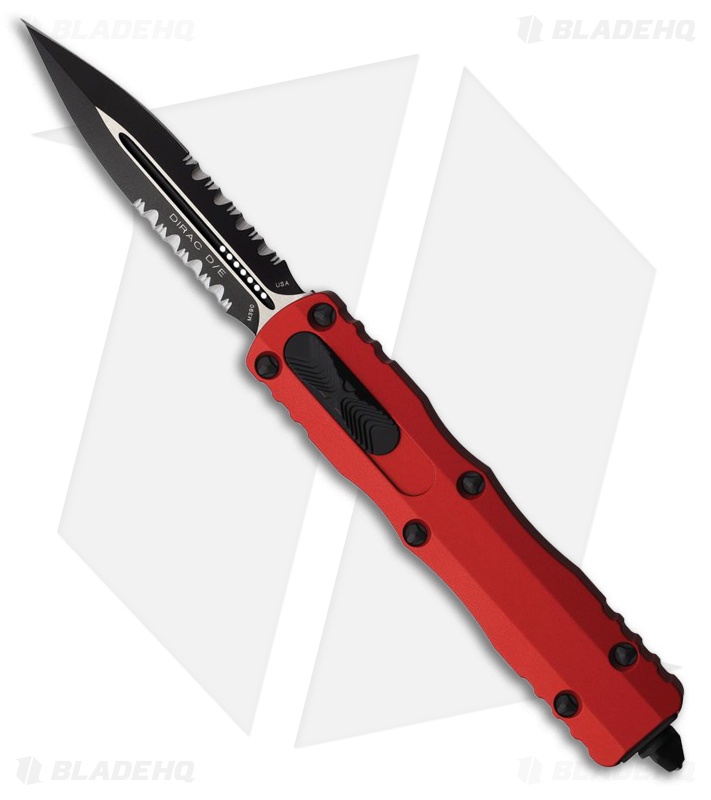 Microtech Dirac D/E OTF Automatic Knife Red Aluminum (2.9" Black Serr)