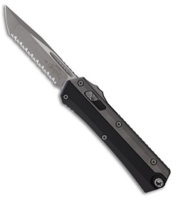 Microtech Microtech Glykon T/E OTF Automatic Knife Black Al/Ti (3.75" Apoc Full Serr) - $549.00 at Blade HQ